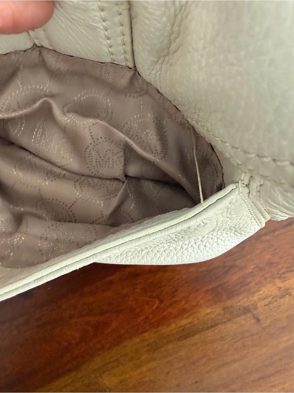 Michael Kors Charlton Small Flap Leather Crossbody Wristlet Bag Cream Off-White